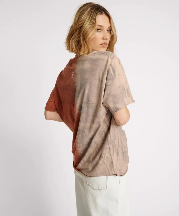 One Teaspoon Graphic Tees Women Good Vibes Only Oversized Hand Dyed Tee