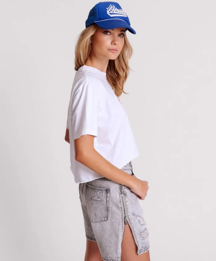 One Teaspoon Graphic Tees Women Howdy Boxy Crop Tee