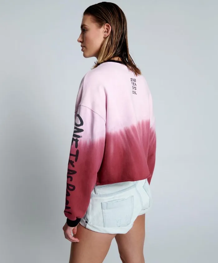 One Teaspoon Hoodies And Sweats Women From The Stars Dipped Cropped Sweater