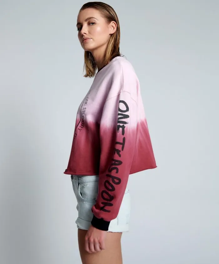 One Teaspoon Hoodies And Sweats Women From The Stars Dipped Cropped Sweater