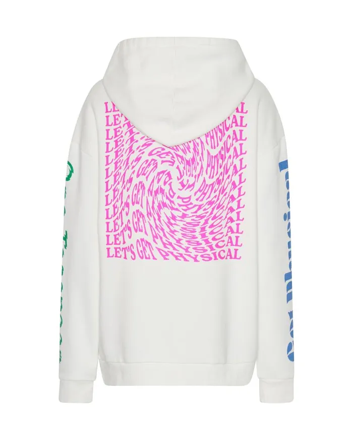 One Teaspoon Hoodies And Sweats Women Get Physical Oversized Hoody White