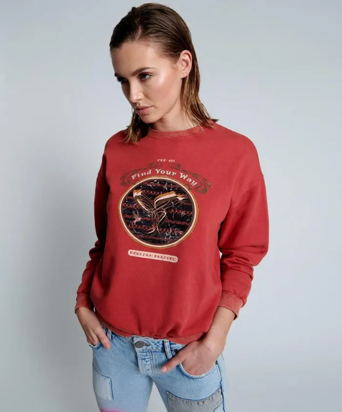 One Teaspoon Hoodies And Sweats Women Moblack Find Your Way Unisex Sweater