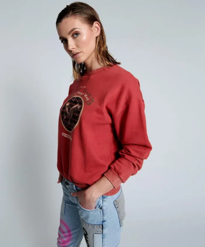 One Teaspoon Hoodies And Sweats Women Moblack Find Your Way Unisex Sweater