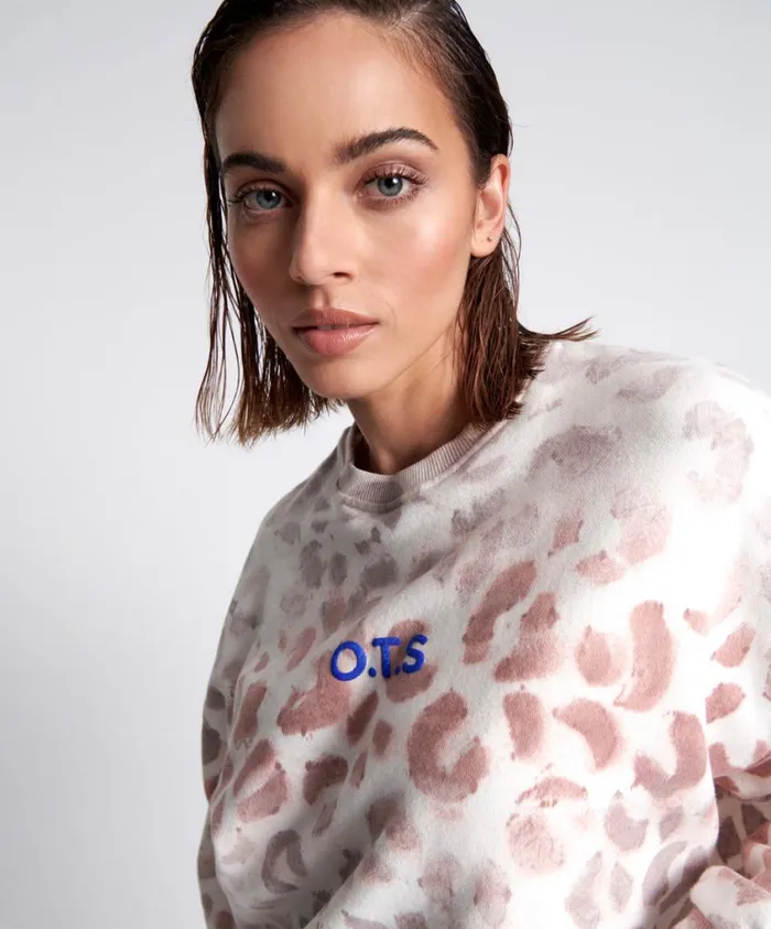 One Teaspoon Hoodies And Sweats Women OTS Commuter Crop Sweater Pink