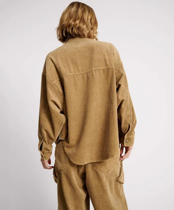 One Teaspoon Jackets Women CAMEL CORDRUOY STUDDED DARIA SHACKET