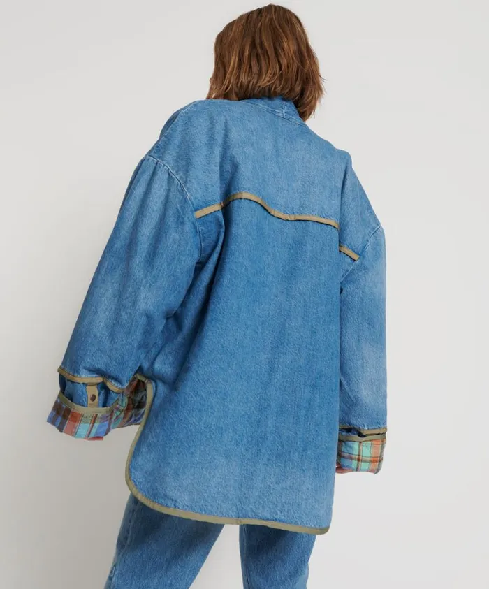 One Teaspoon Jackets Women Kimono Denim Quilted Jacket