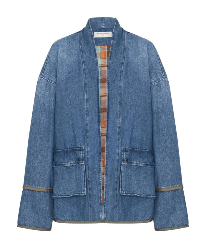 One Teaspoon Jackets Women Kimono Denim Quilted Jacket