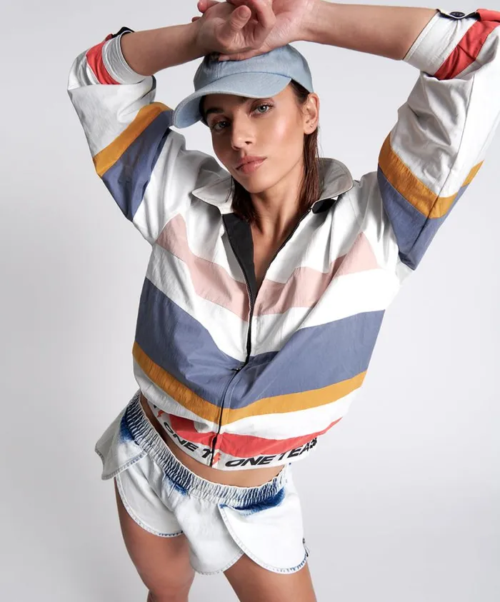 One Teaspoon Jackets Women OTS Velocity Reversible Windbreaker Jacket