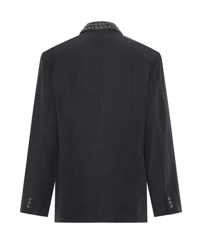 One Teaspoon Jackets Women Punk Studded Linen Blazer