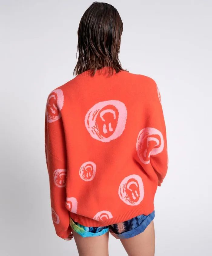 One Teaspoon Knitwear Women All Over Smiley Knit Sweater