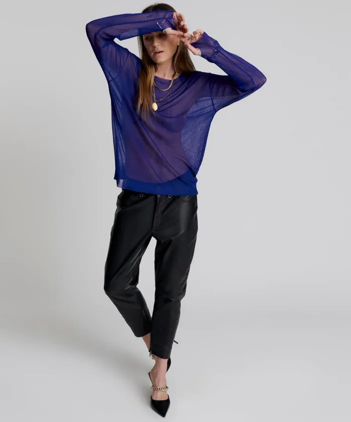 One Teaspoon Knitwear Women Amity Sheer Rib Longsleeve Sweater