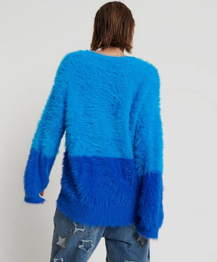 One Teaspoon Knitwear Women Fluffy Colour Blocked Sweater
