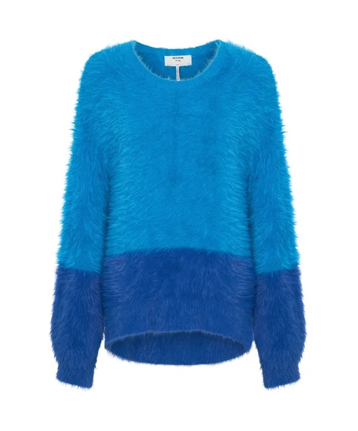 One Teaspoon Knitwear Women Fluffy Colour Blocked Sweater