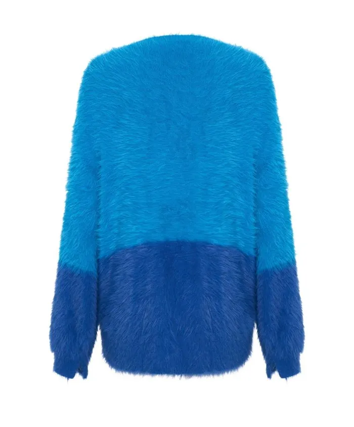 One Teaspoon Knitwear Women Fluffy Colour Blocked Sweater