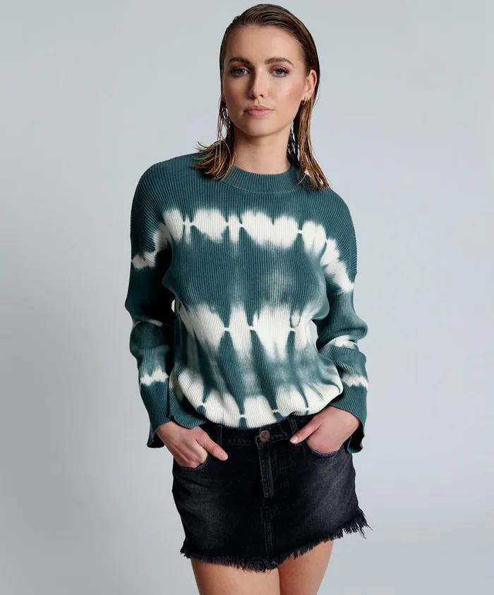 One Teaspoon Knitwear Women Khaki Tie Dye Rib Roam Sweater