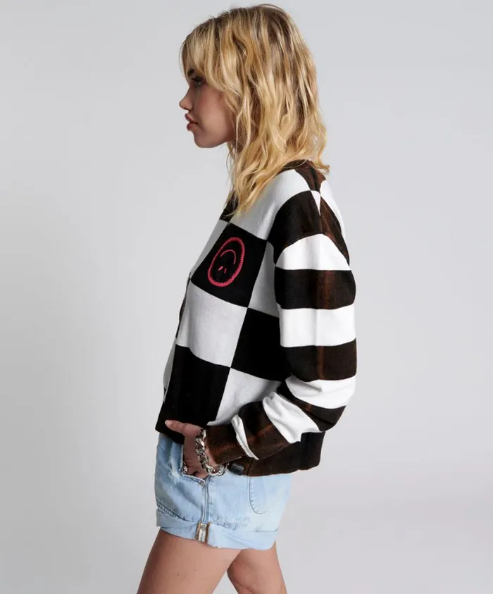 One Teaspoon Knitwear Women Scoreboard Smiley Knit Sweater