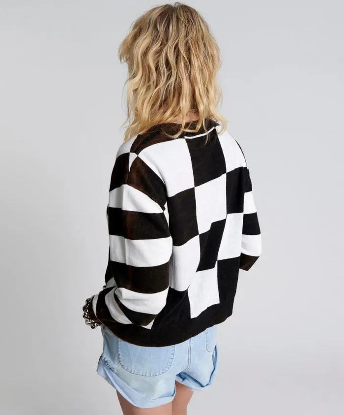 One Teaspoon Knitwear Women Scoreboard Smiley Knit Sweater