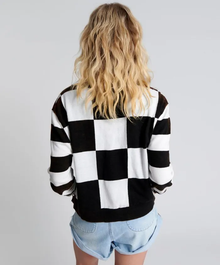 One Teaspoon Knitwear Women Scoreboard Smiley Knit Sweater