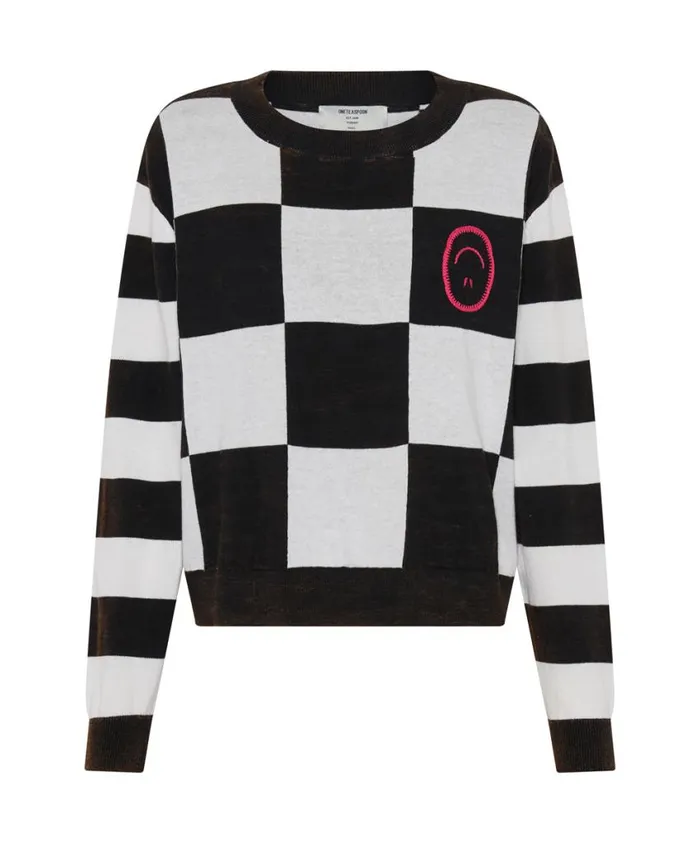 One Teaspoon Knitwear Women Scoreboard Smiley Knit Sweater