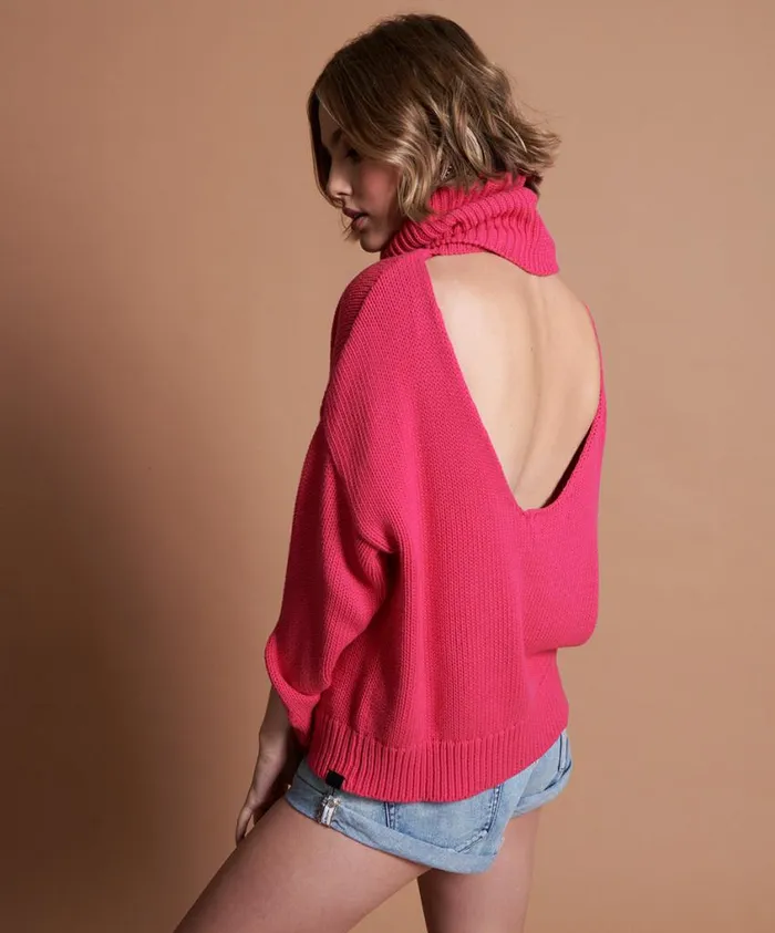 One Teaspoon Knitwear Women Winona Backless Sweater Pink