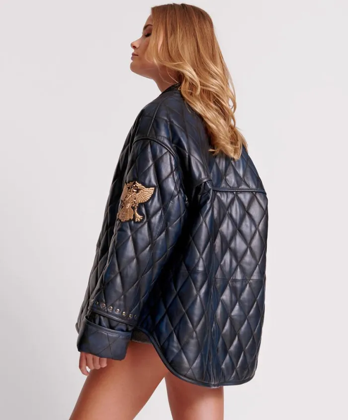 One Teaspoon Leather Jackets Women Eagle Eye Leather Quilted Jacket