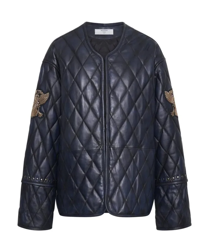 One Teaspoon Leather Jackets Women Eagle Eye Leather Quilted Jacket