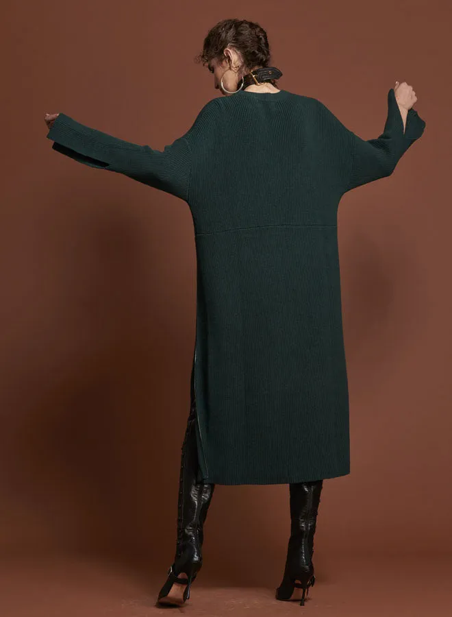 One Teaspoon Midi and Maxi Dresses Women BOTTLE GREEN STUDIO ZIP KNIT DRESS