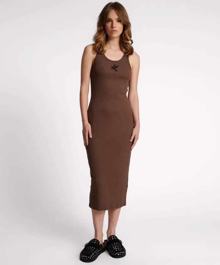 One Teaspoon Midi and Maxi Dresses Women One Teaspoon Rib Singlet Midi Dress