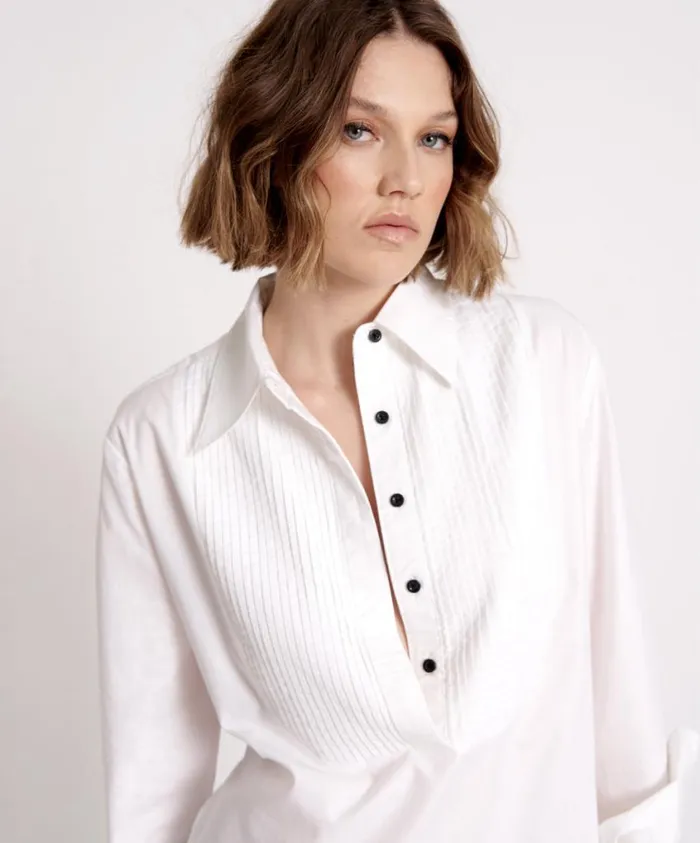 One Teaspoon Mini Dresses Women Tuxedo Shirt Dress