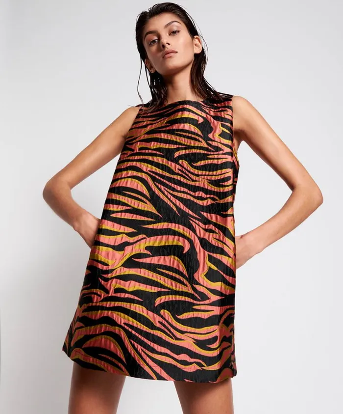 One Teaspoon Mini Dresses Women Zebra Shift Dress