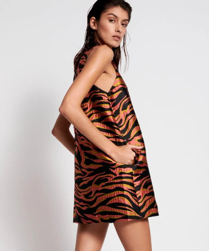 One Teaspoon Mini Dresses Women Zebra Shift Dress