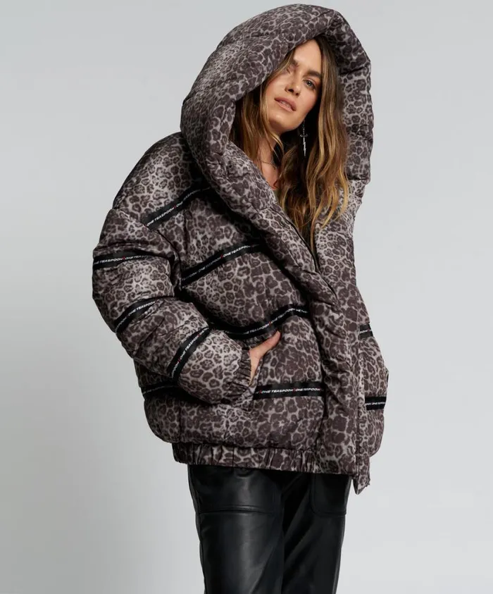 One Teaspoon Puffa Jackets Women Addicted Animal Puffa Jacket