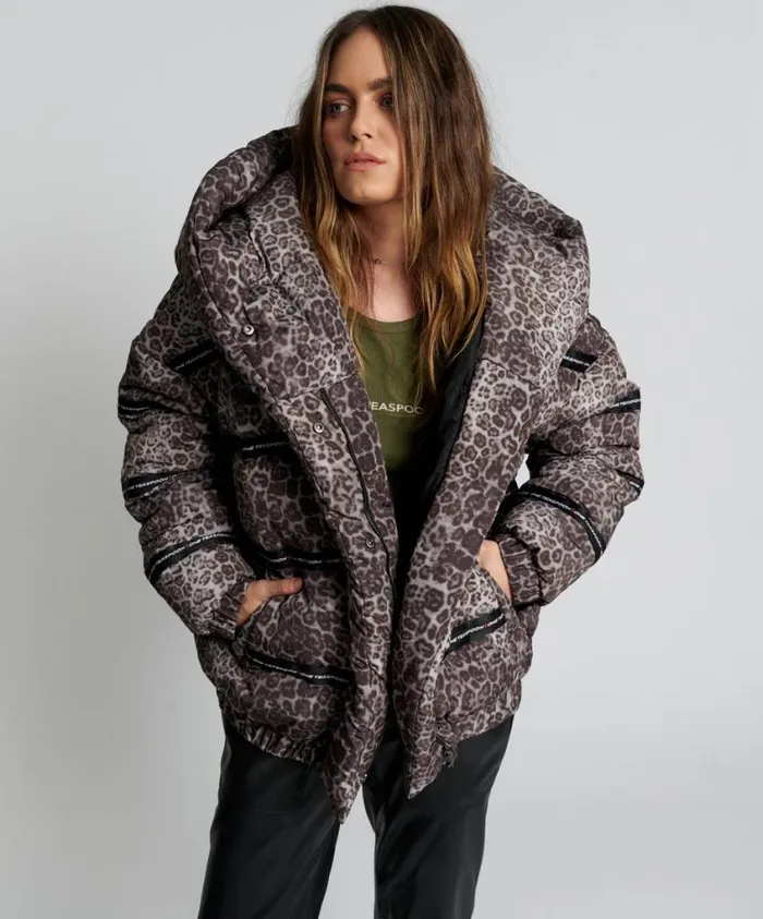 One Teaspoon Puffa Jackets Women Addicted Animal Puffa Jacket