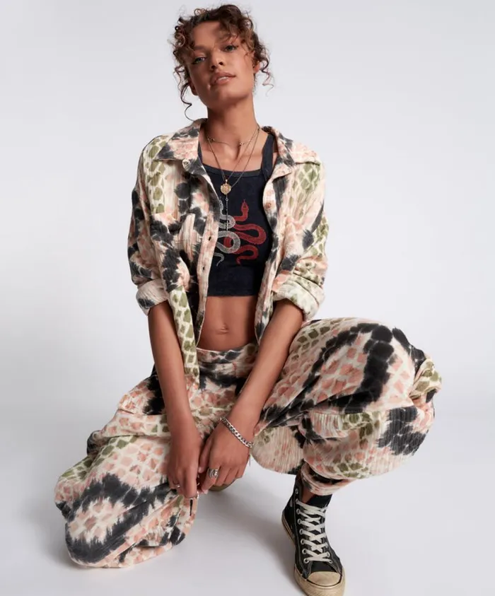 One Teaspoon Shirts Women Boa Longline Shirt