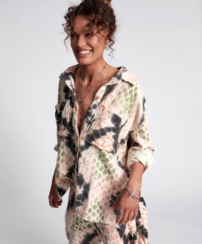 One Teaspoon Shirts Women Boa Longline Shirt