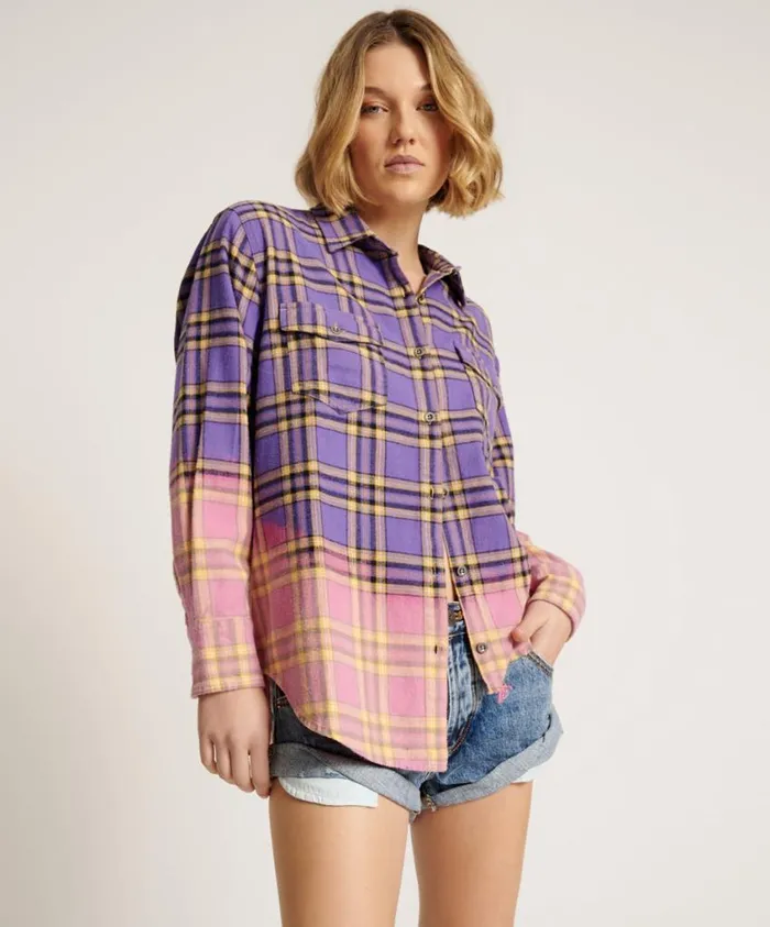 One Teaspoon Shirts Women Dip Dye Flannel Liberty Shirt
