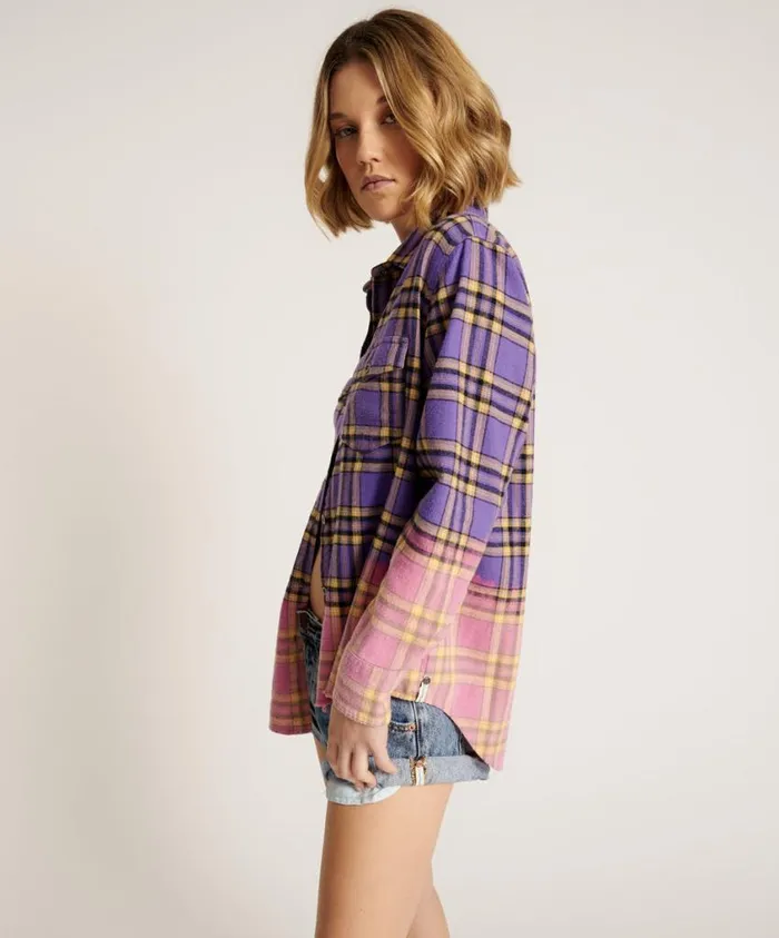 One Teaspoon Shirts Women Dip Dye Flannel Liberty Shirt