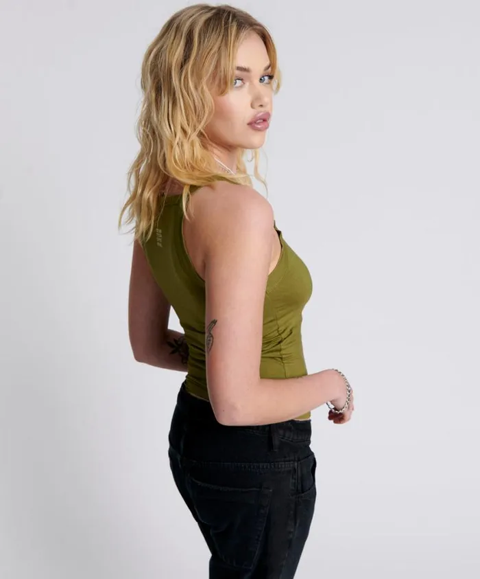 One Teaspoon Tees and Tanks Women Bamboo Miami Tank Khaki
