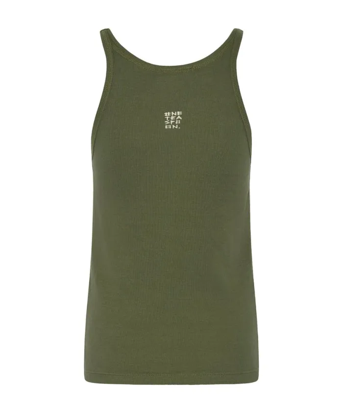 One Teaspoon Tees and Tanks Women Burnt Olive One Teaspoon Logo Singlet