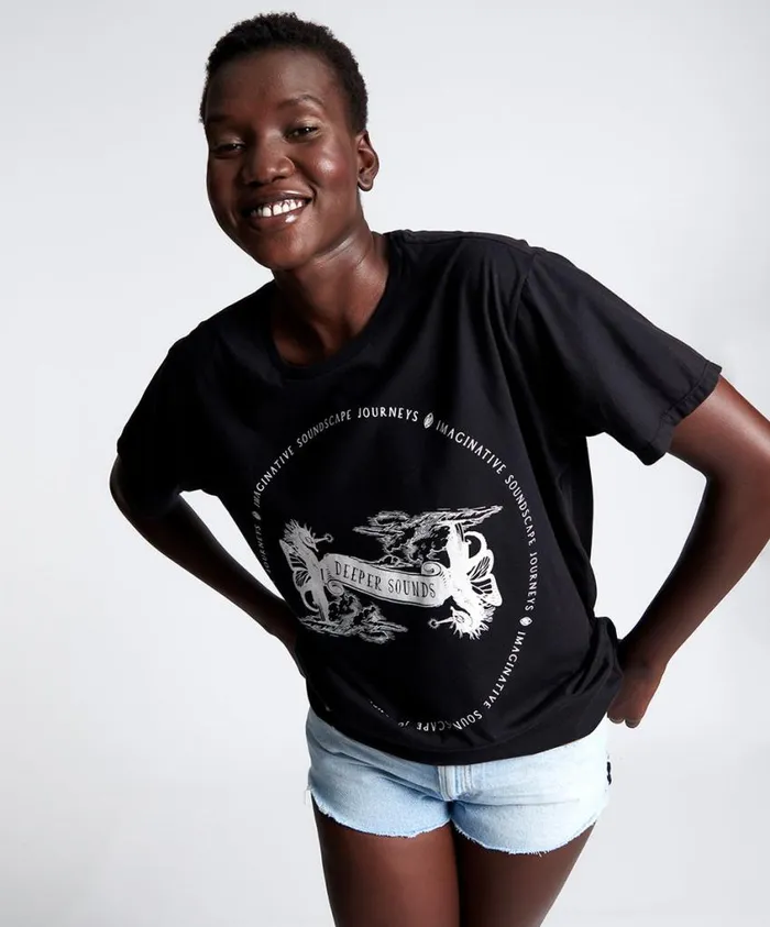 One Teaspoon Tees and Tanks Women Deeper Soundscape Organic Unisex Tee