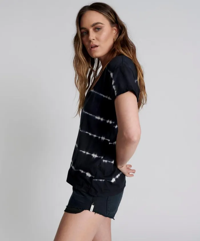 One Teaspoon Tees and Tanks Women Eclipse Hand Dyed Organic Scoop Neck Tee