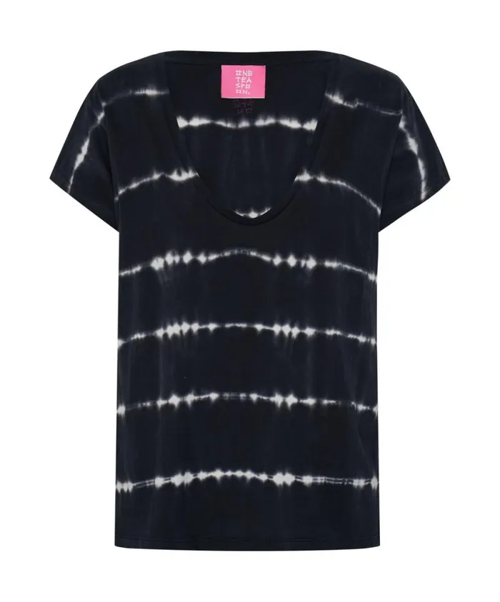 One Teaspoon Tees and Tanks Women Eclipse Hand Dyed Organic Scoop Neck Tee