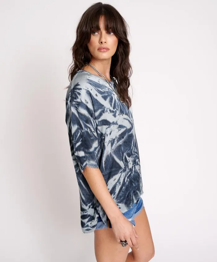 One Teaspoon Tees and Tanks Women Fire Flies Oversized Satin Tee