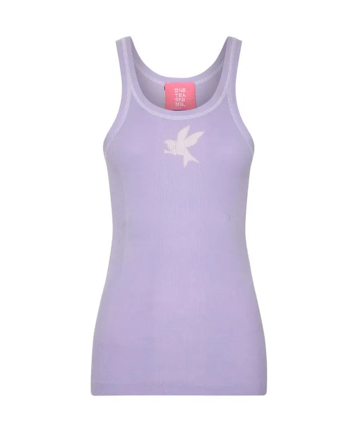 One Teaspoon Tees and Tanks Women Lavender Bower Bird Singlet