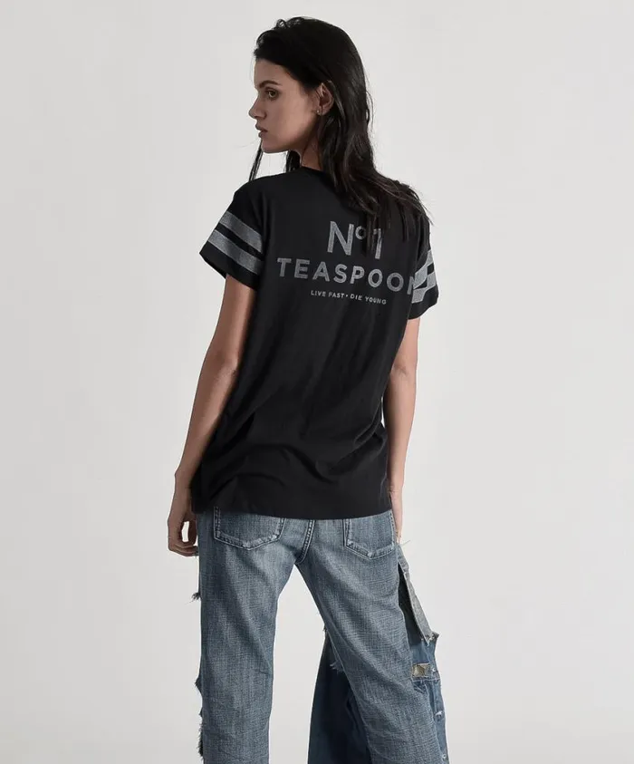 One Teaspoon Tees and Tanks Women Le Hunt One Tee Black Black