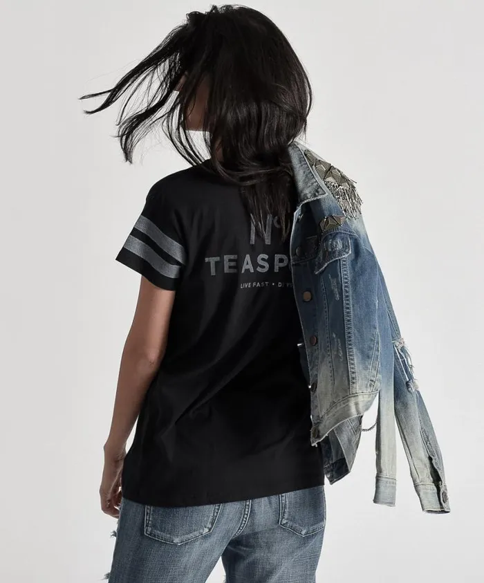One Teaspoon Tees and Tanks Women Le Hunt One Tee Black Black