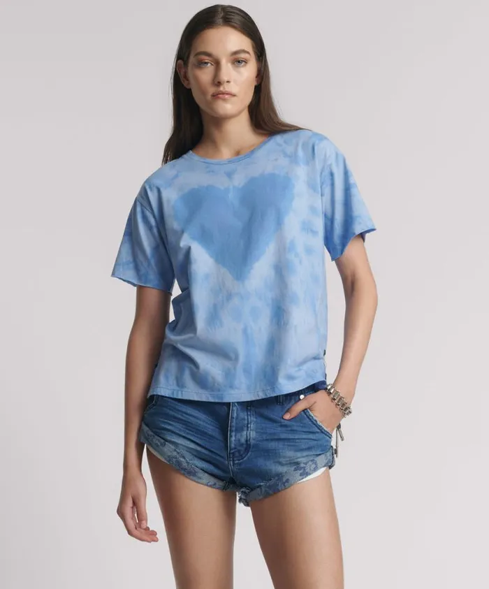 One Teaspoon Tees and Tanks Women Love Sweat Split Hem Tee