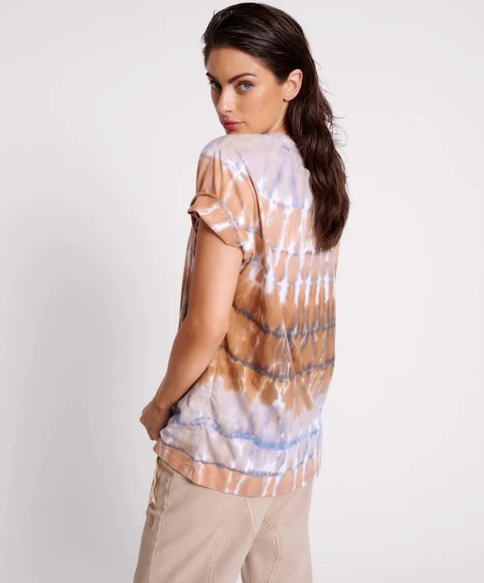 One Teaspoon Tees and Tanks Women Mirage Hand Tie Dyed Organic Unisex Tee