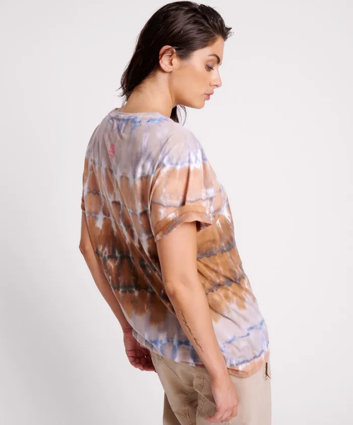 One Teaspoon Tees and Tanks Women Mirage Hand Tie Dyed Organic Unisex Tee