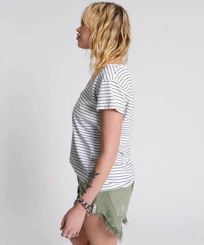 One Teaspoon Tees and Tanks Women One Teaspoon Scoop Neck Basic Tee Multi USA